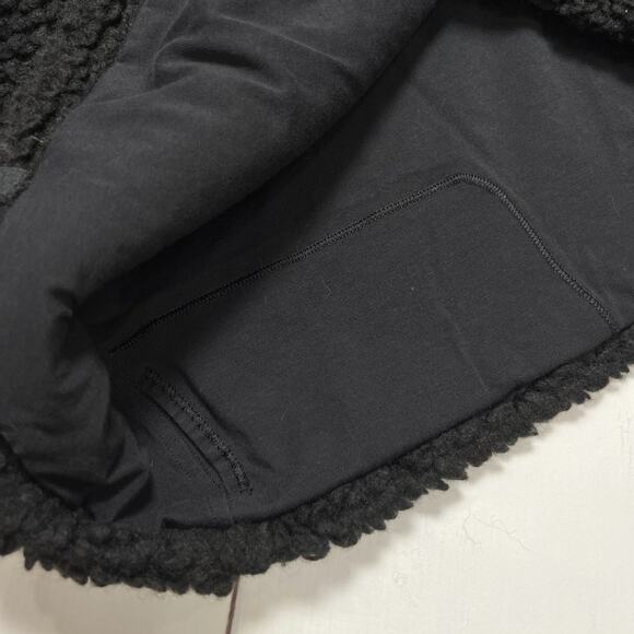 Lululemon Wool Whenever Crew SIZE 6 Black Sherpa Fleece Boxy Pullover Top - Picture 8 of 13